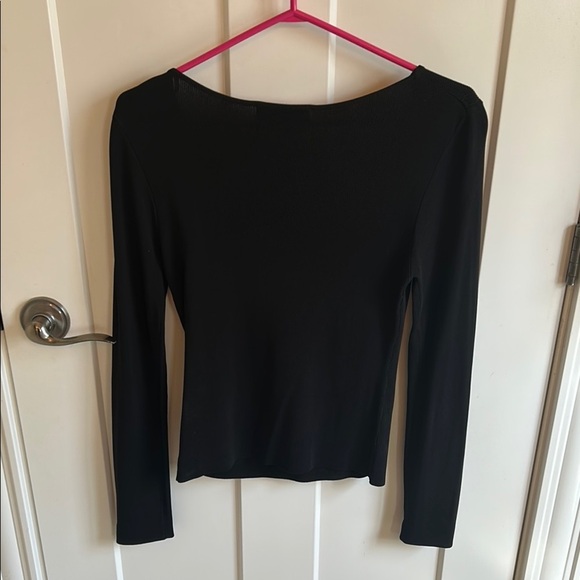 Cartise Statement Black Embellished Floral Sequin Fitted Long Sleeve Top, size M - Picture 7 of 10